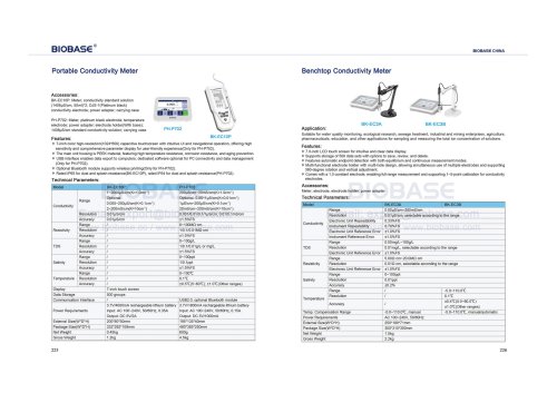 225-226 Portable Conductivity Meter & Benchtop Conductivity Meter