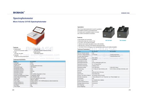 269-270 Micro-Volume UV VIS Spectrophotometer