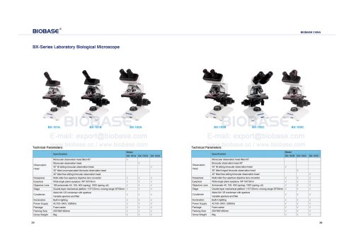 29-30 BX-Series Laboratory Biological Microscope & BX-Series Laboratory Biological Microscope