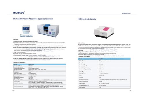 293-294 Atomic Absorption Spectrophotometer BK-AA320N  & NIR Spectrophotometer