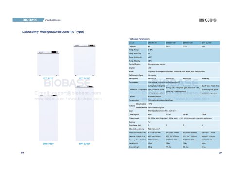 8-9 Laboratory Refrigerator(Economic Type) BPR-5V46F BPR-5V150F BPR-5V320F BPR-5V400F