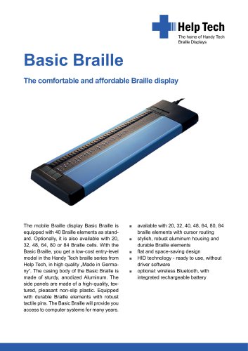 Basic Braille - the comfortable and affordable Braille display