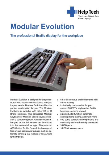 Modular Evolution - the professional Braille display for the workplace