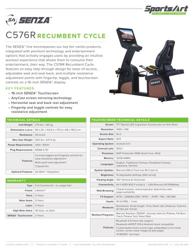 C576R RECUMBENT CYCLE