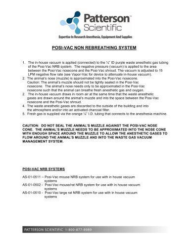 POSI-VAC NRB SYSTEM ? Product Insert