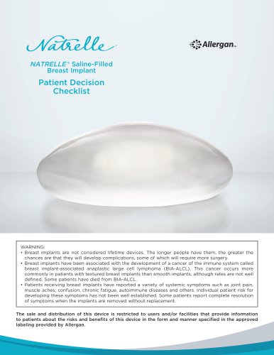 NATRELLE&reg; Silicone-Filled Breast Implants Patient Decision Checklist