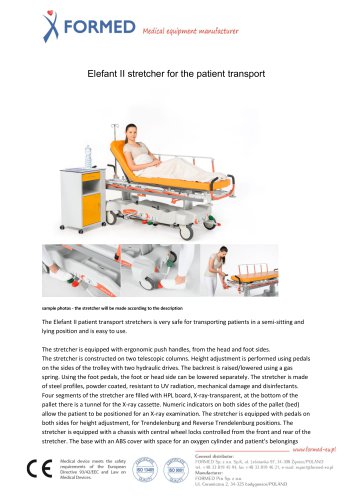 Elefant II stretcher for the patient transport 