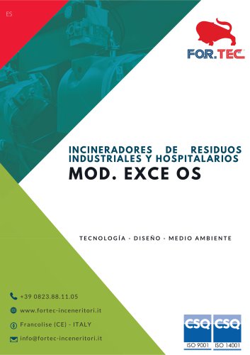 Incinerador de residuos hospitalarios mod. EXCE OS