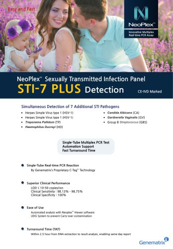 NeoPlex Sexually Transmitted Infection Panel STI-7 PLUS Detection TM