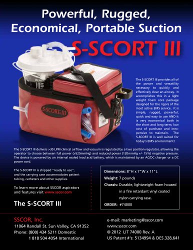 S-SCORT® lll Portable Suction Unit