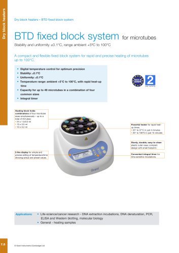 BTD fixed block system for microtubes