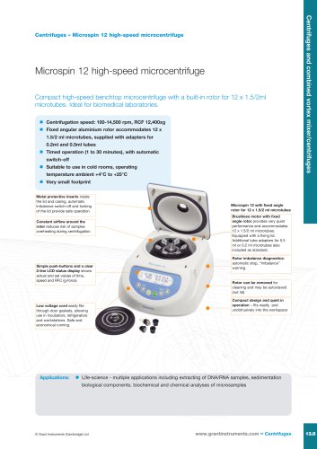 Microspin 12 high-speed mini centrifuge