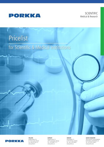 Pricelist for Scientific & Medical Institutions